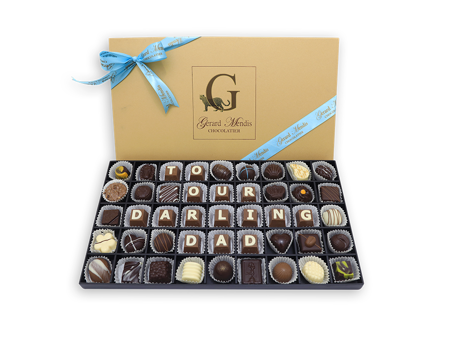 TO OUR DARLING DAD, 45 PIECE CLASSIC WOODEN CHOCOLATE BOX