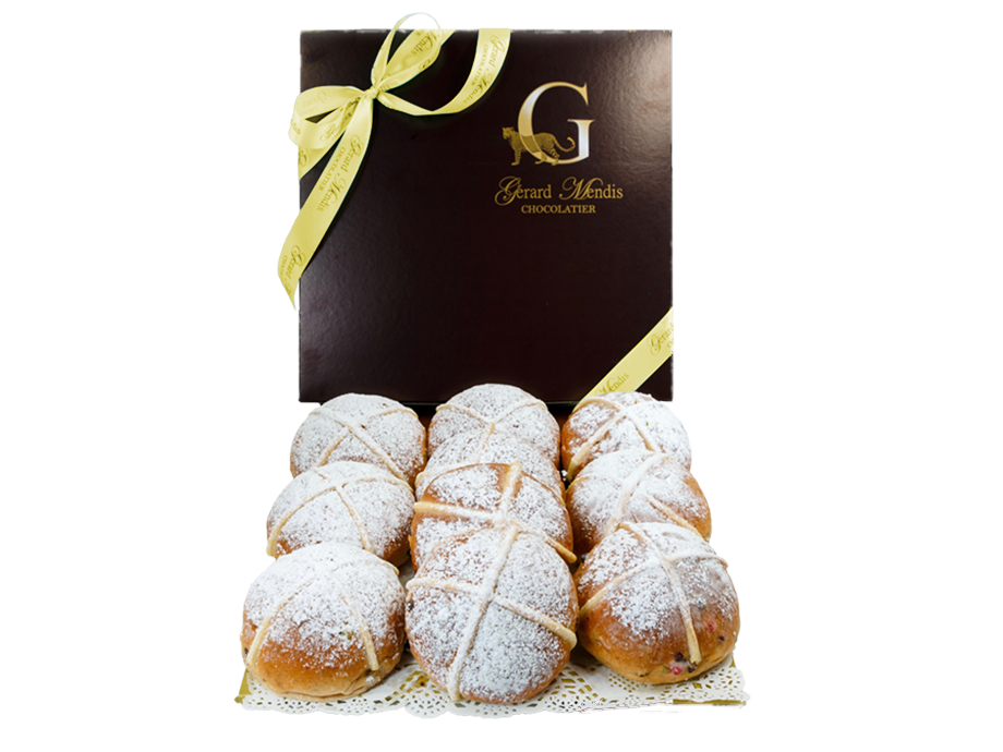 EASTER VANILLA CREAM HOT CROSS BUNS - 10 PIECE