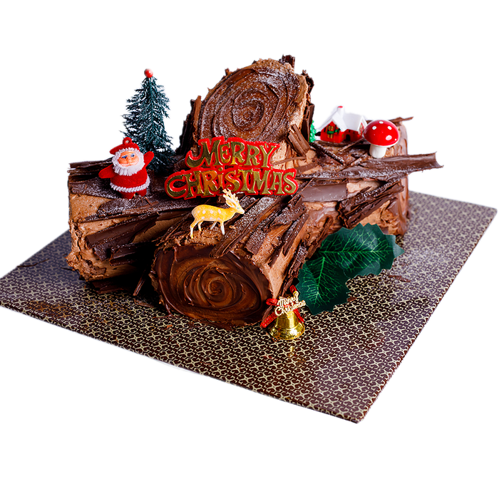 CHOCOLATE-PRALINE YULE LOG, 1.5 KG