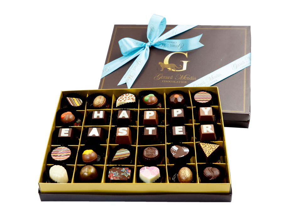 HAPPY EASTER, CHIC PAPERBOARD 30 PIECE CHOCOLATE BOX