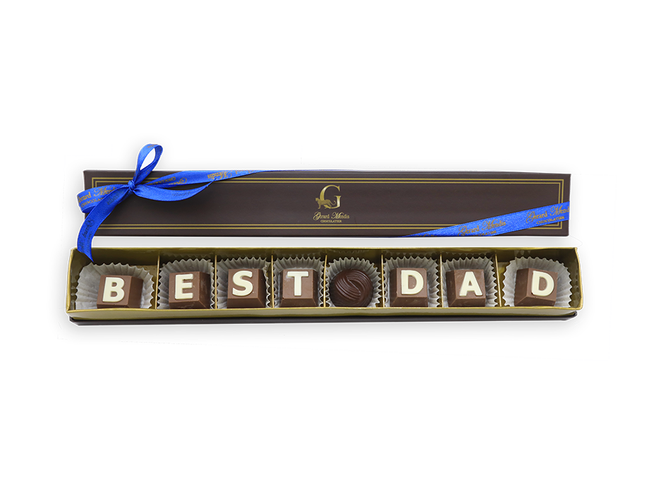 BEST DAD, 8 PIECE CHIC PAPERBOARD CHOCOLATE BOX