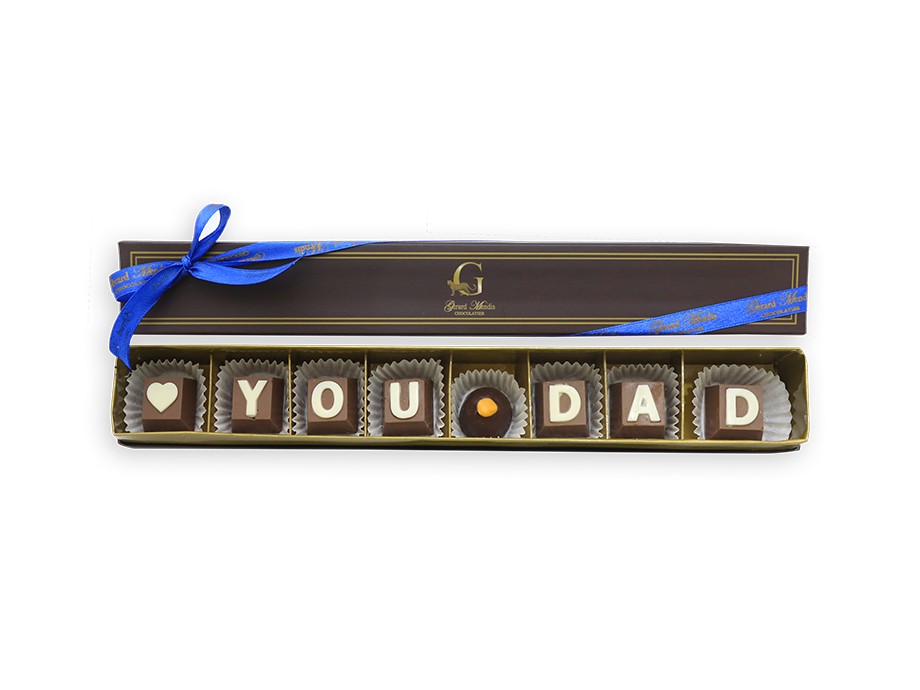 LOVE YOU DAD, 8 PIECE CHIC PAPERBOARD CHOCOLATE BOX