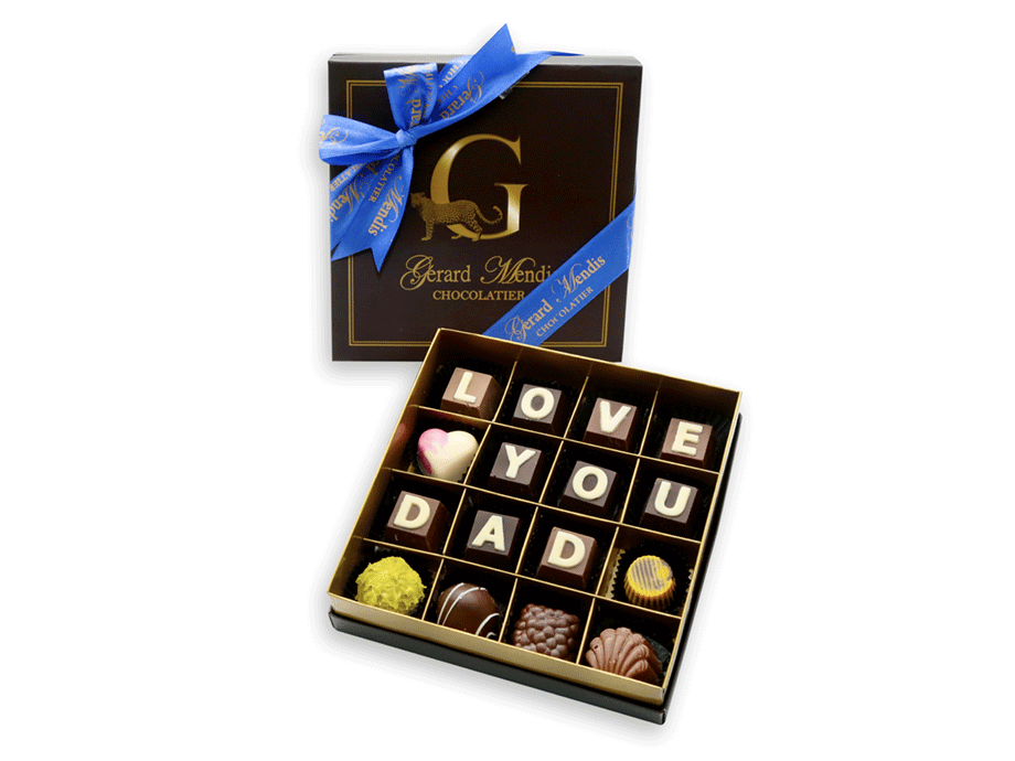 LOVE YOU DAD, 16 PIECE CHIC PAPERBOARD CHOCOLATE BOX