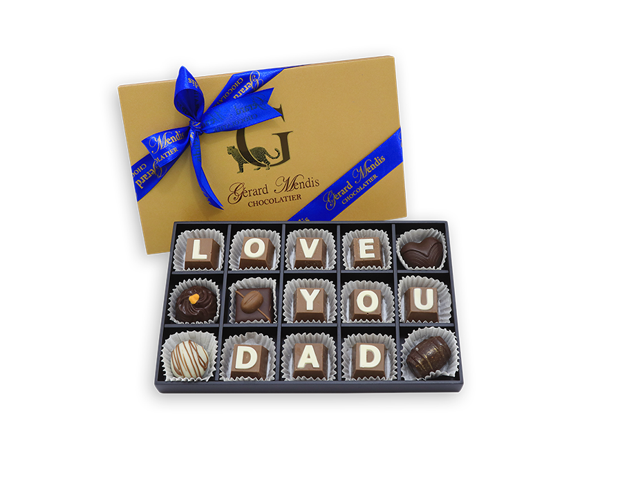 LOVE YOU DAD, 15 PIECE CLASSIC WOODEN CHOCOLATE BOX