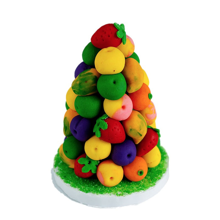 MARZIPAN CHRISTMAS FRUIT TREE, Large , 55 Piece