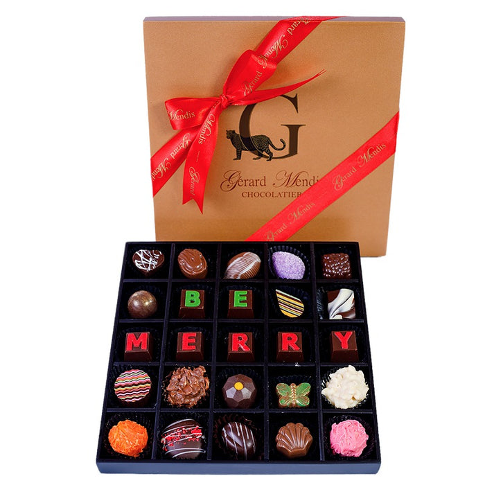 BE MERRY, 25 PIECE BOX OF CHOCOLATES